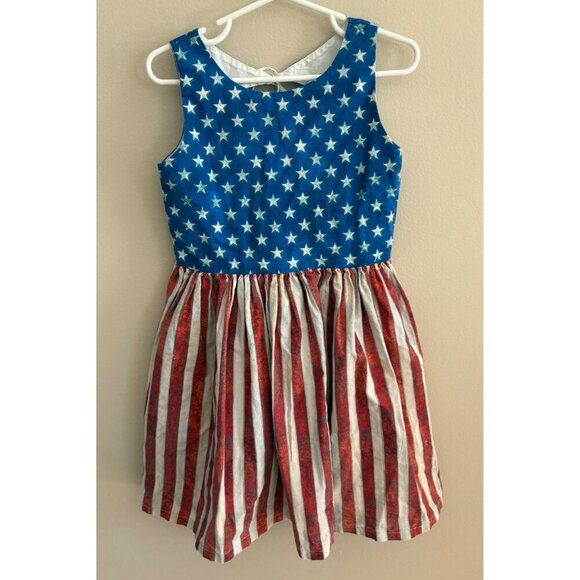 Patriotic Stars and Stripes Kids Dress - Picture 2 of 10